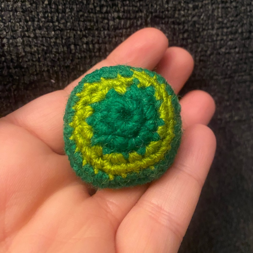 Crochet Green Striped Popping Mushroom ☘️ - Picture 3 of 3